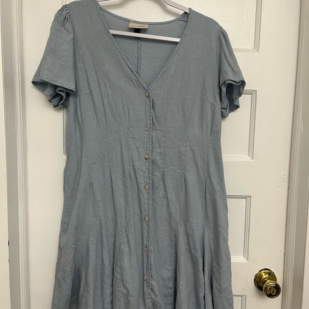 Women's Light Blue Button-Down Dress